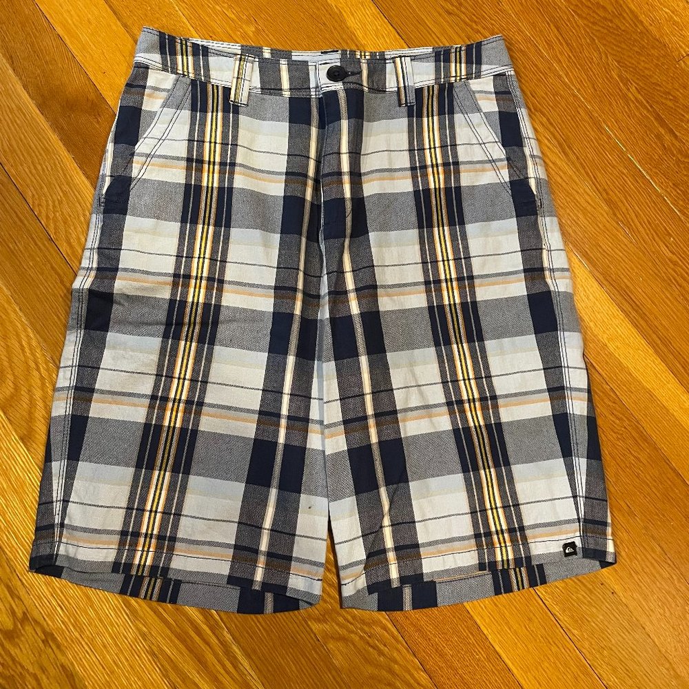 Like New Quicksilver Mens Plaid Shorts, Size 29, 100% Cotton